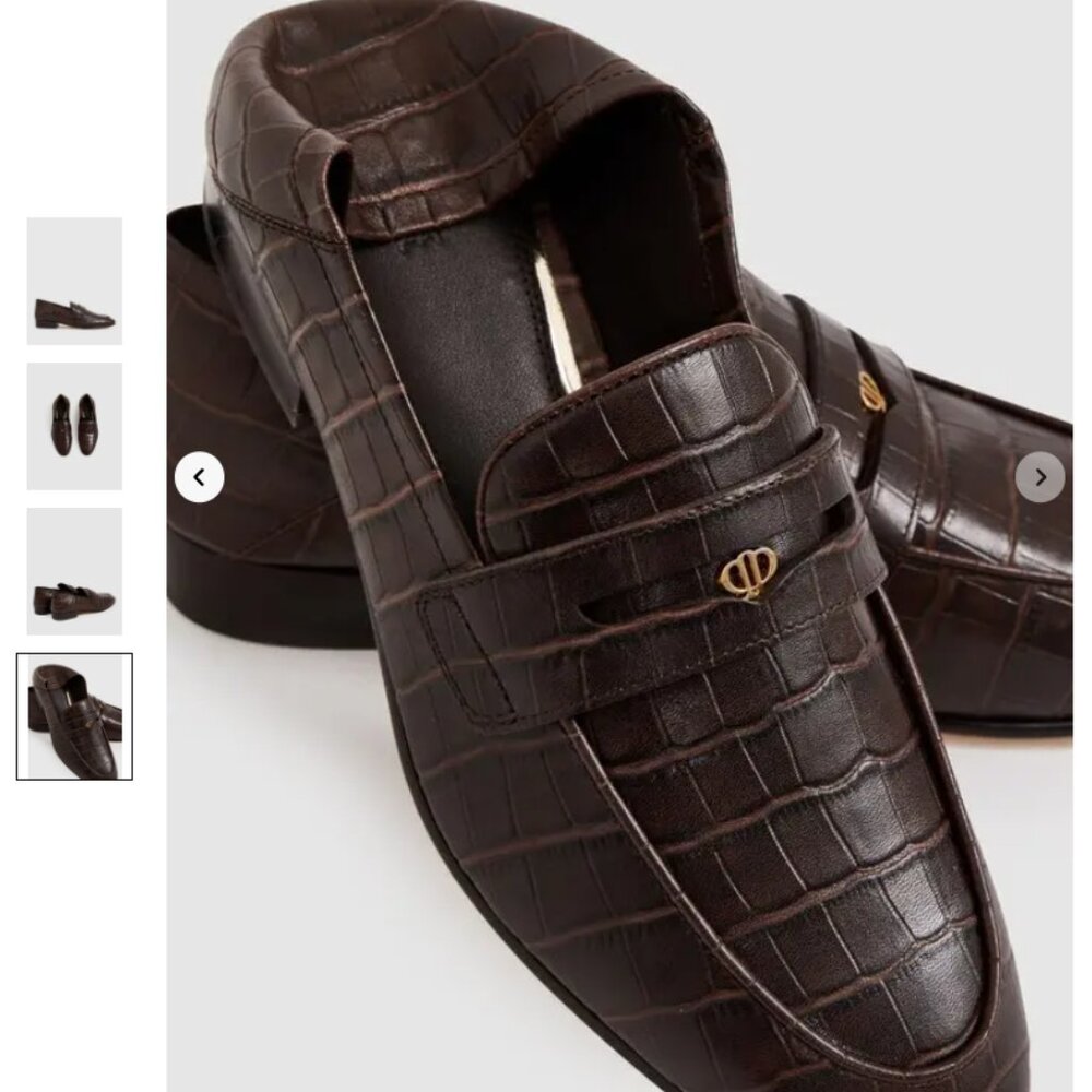 Nordstrom - PAIGE - Leather Croc-Embossed Leather Penny Loafers